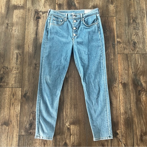Rag & Bone Nina High Rise Ankle Skinny Jeans Denim Button Fly Size 30 Inseam 26 - Picture 8 of 16